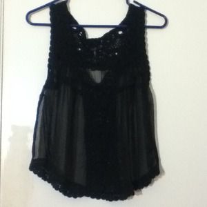 🔴SOLD🔴See Through Black Blouse