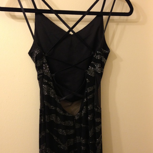 Uber Sexy black and silver zebra-print long gown!! - Picture 3 of 3