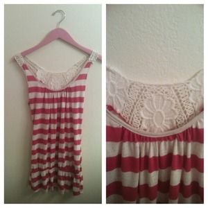 Comfy pink and cream striped tank