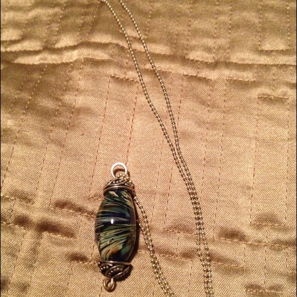 Italian glass and sterling necklace