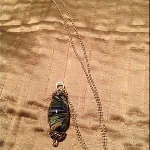 Italian glass and sterling necklace