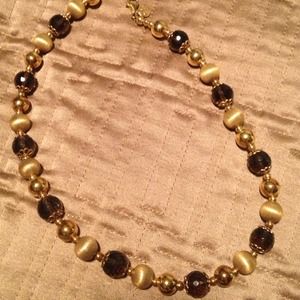 -SOLD-Italian 18K/925 necklace with smoky quartz