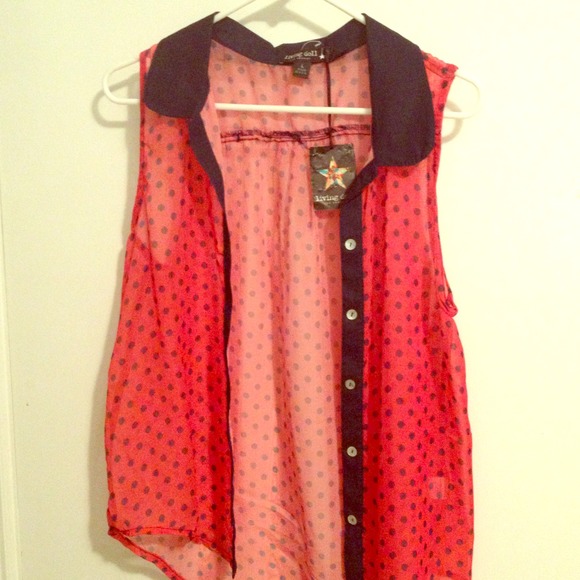 Cute orangish/pink sheer tank top