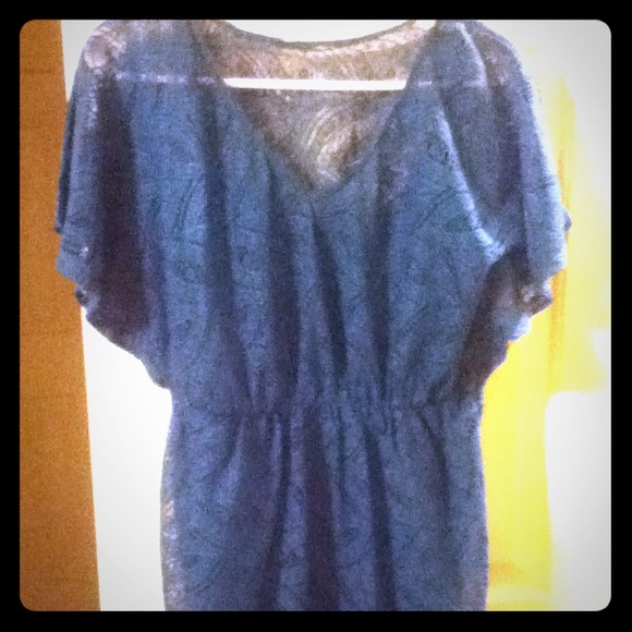 *SOLD*  Blue lace dress! Flirty and fun!