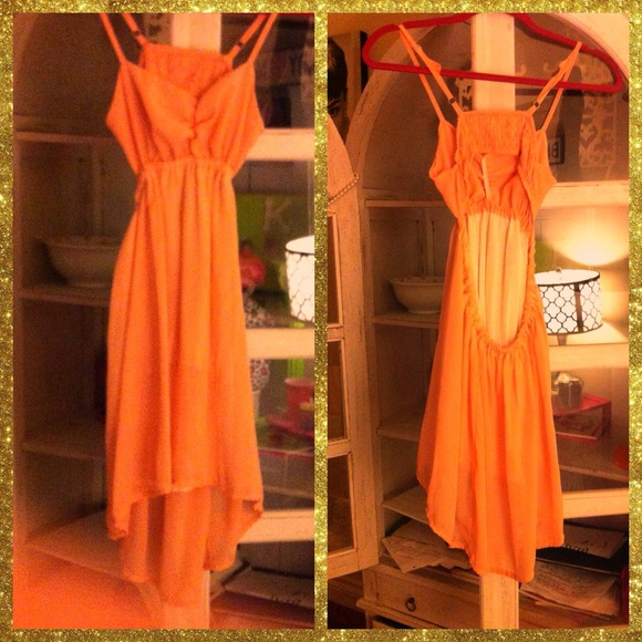 Brandy <3 Melville  salmon open back dress!