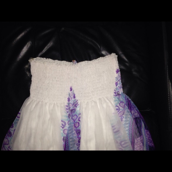 purple strapless dress one size
