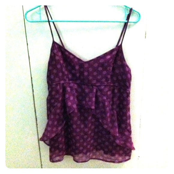 Purple polka dot dressy tank
