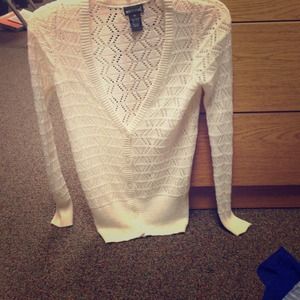 Off-white Eyelet Cardigan