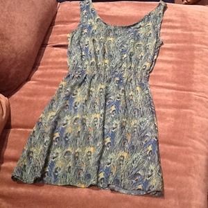 Peacock print dress