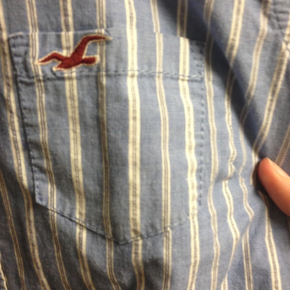 Blue & White Hollister Button-down - Picture 2 of 3