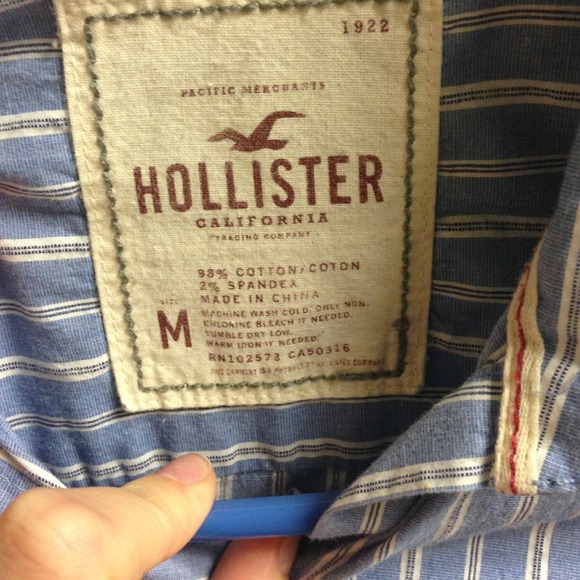 Blue & White Hollister Button-down - Picture 3 of 3