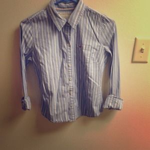 Blue & White Hollister Button-down