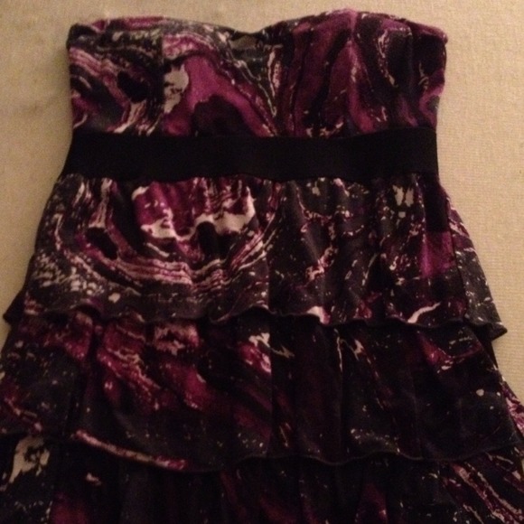 SOLD ruffled purple and black tube top