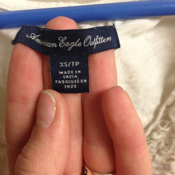 Off-white Lace 3/4 American Eagle Blouse - Picture 2 of 3