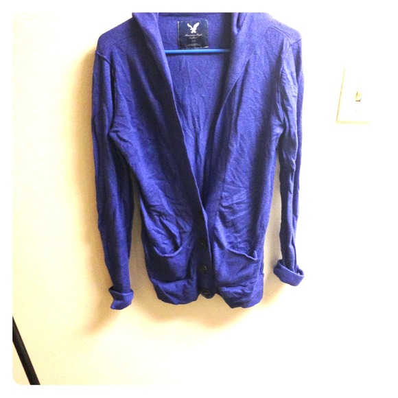 Indigo American Eagle Boyfriend Cardi - Picture 1 of 3