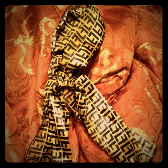 Fendi black with gold scarf