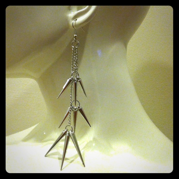 Silver spike earrings!