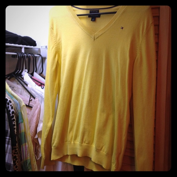 Yellow TH v-neck sweater
