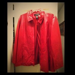 ***PLUS SIZE*** Red leather jacket