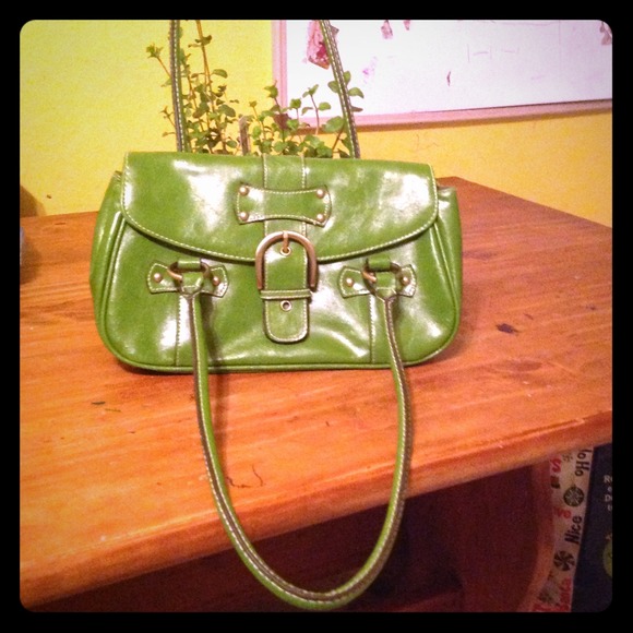 Green purse free with purchase
