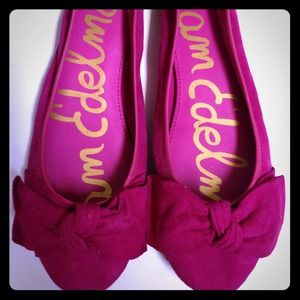 Dark Pink Sam Edleman Flats w Bow