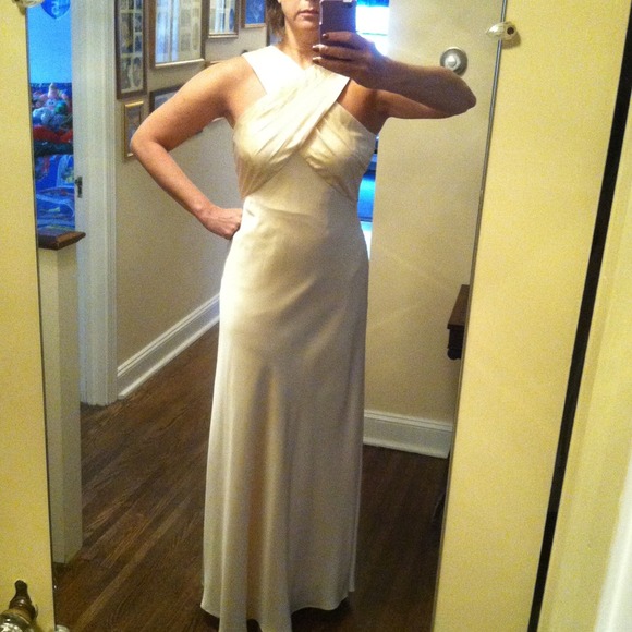 Butter yellow Calvin Klein evening gown