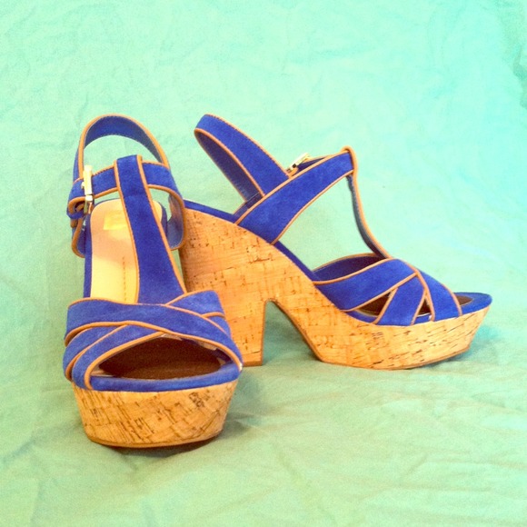 Cobalt blue cork shoes