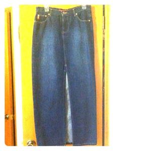 Long denim skirt with sexy slit