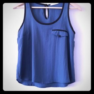 Navy blue top with black outlines