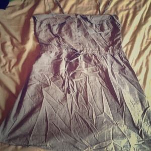 Denim dress with ruffle top