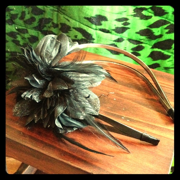 -SOLD-Black flower headband