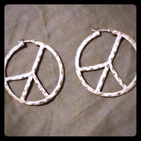 Lucky Brand Peace Earrings.