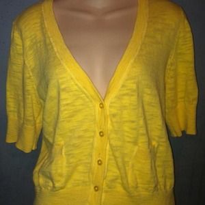 Yellow cardigan