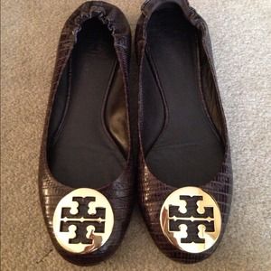 Tory Burch brown leather flats