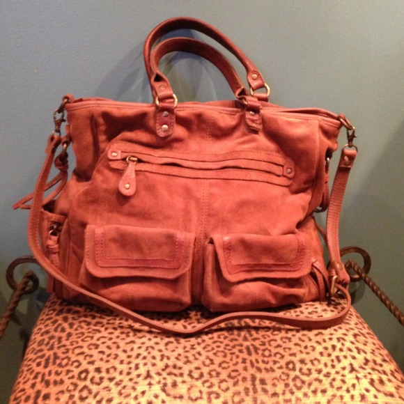 Mossimo Dutti suede and leather bag in brown. - Picture 1 of 4
