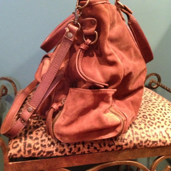 Mossimo Dutti suede and leather bag in brown. - Picture 2 of 4