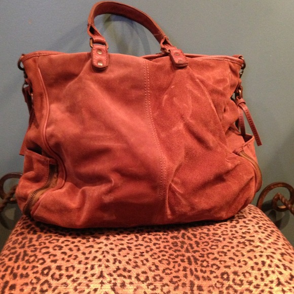Mossimo Dutti suede and leather bag in brown. - Picture 3 of 4