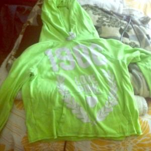 Girls PINK neon green hoodie! Never worn