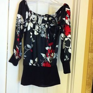 Satin like floral top