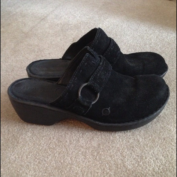 REDUCED!! Born black suede clogs