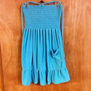 Blue terry cloth cover up