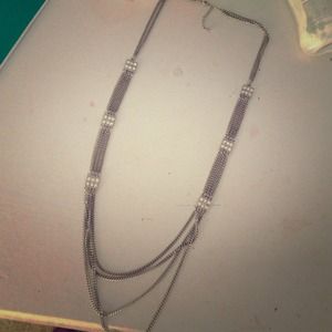Silver necklace with a little bling