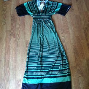 Price cut! Dress with green & black stripes