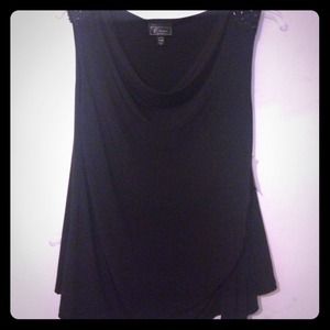 Black embellished shoulder tank!