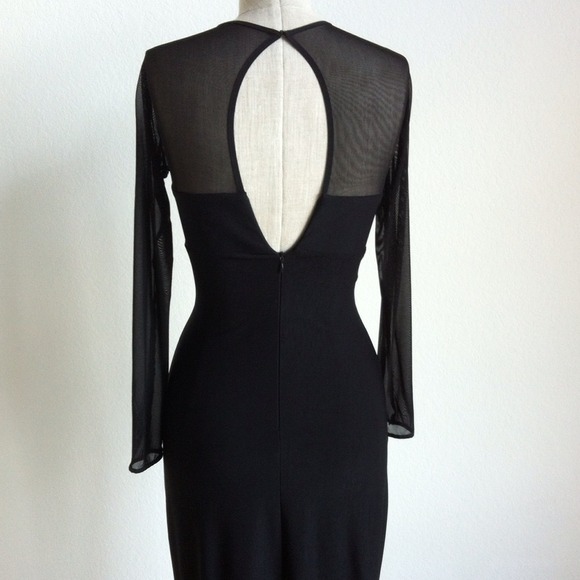 BEBE BNWT Beautiful Long Jacquie Dress w/Illusion - Picture 2 of 4