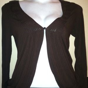 Dark brown ruffle cardigan Medium Large