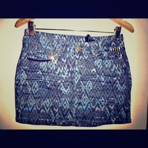 Tribal Blue Print Skirt