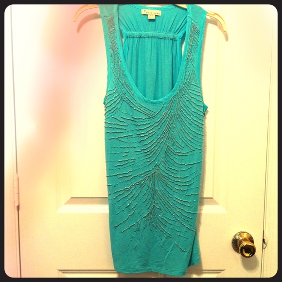 Beaded Blue Top