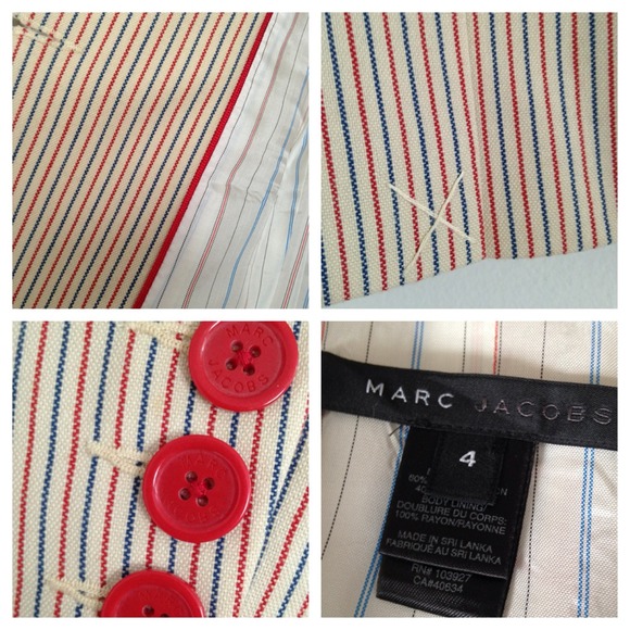 Marc Jacobs pinstripe two button mens fit blazer 4 - Picture 4 of 4