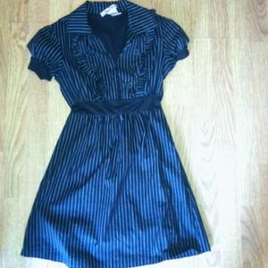 Pin-stripe dress.